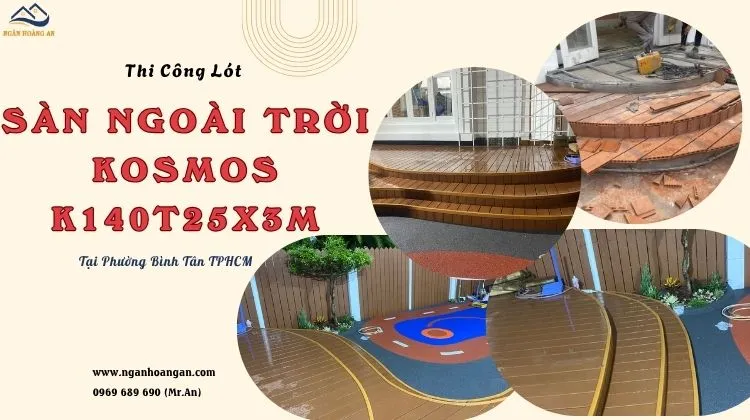 Lót Sàn Ngoài Trời Kosmos K140T25X3M Light Wood Phường Bình Tân TPHCM